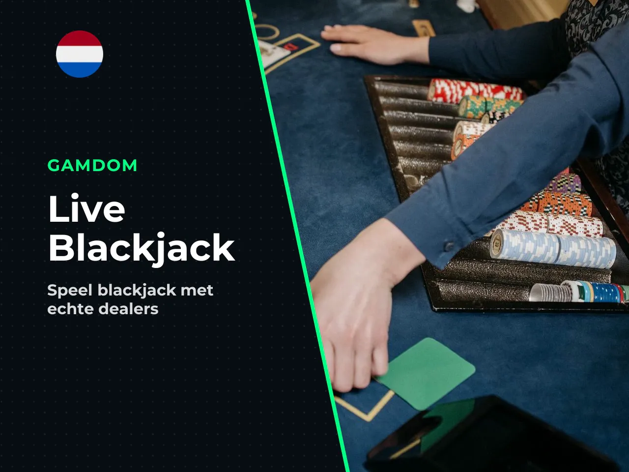Live blackjack met een dealer. Live